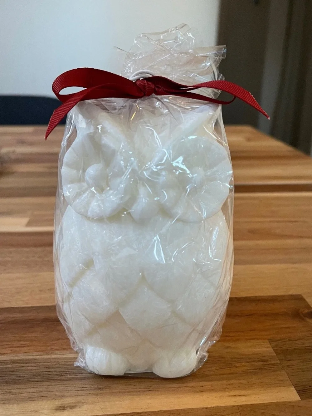 PIER 1 IMPORTS - LED Owl Candle, cream color, wax exterior, warm white light